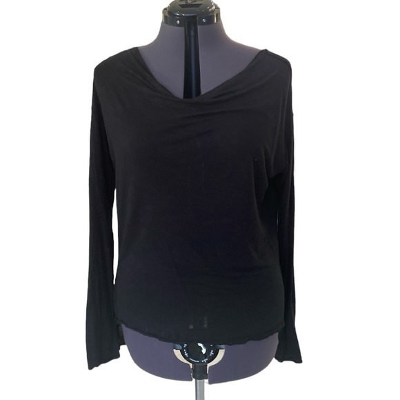 BCBGMAXAZRIA Black Sz M China Rayon/Lyocell Hand Wash Cold Long Sleeve Boat Neck - Picture 1 of 11